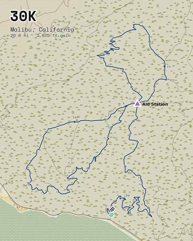 A Meadow decorative map of a 30K course in Malibu, California